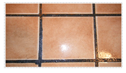 Mopping leaves dirt in grout and lower areas